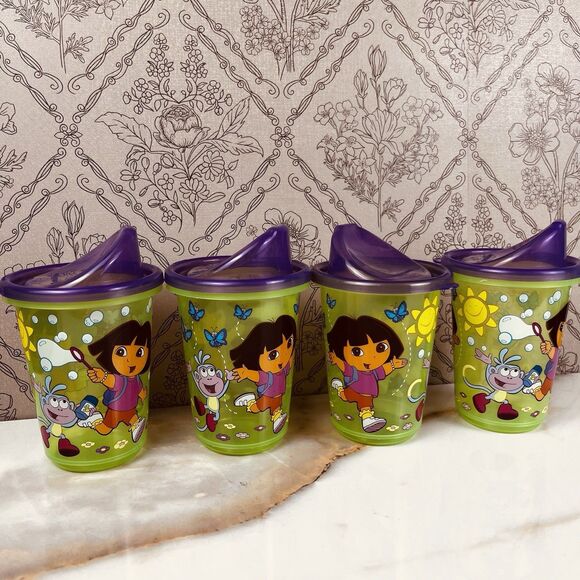 2006 Dora the Explorer & Boots 10oz Sippy Cup by Munchkin Set of 4 Lightweight - Picture 8 of 8